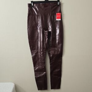 SPANX Glossy Dark Brown Leggings